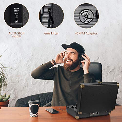 Retrolife Vinyl Record Player: 3-Speed Bluetooth Turntable
