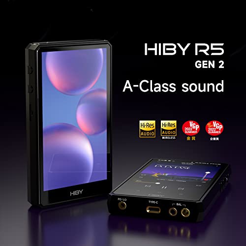 HiBy R5 Gen 2 Audio Player - High Impedance, Low Heat Generation