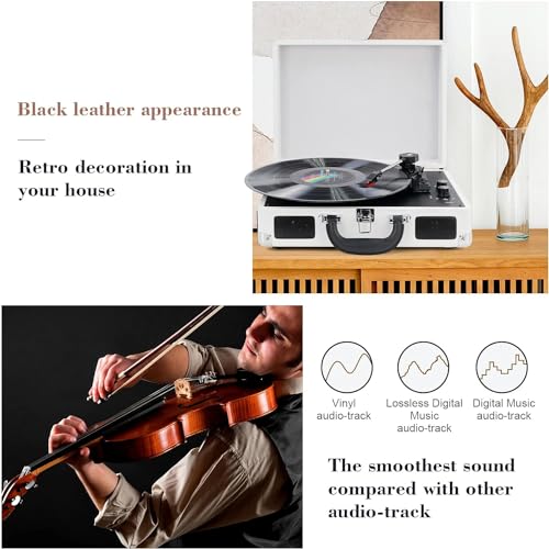 Wireless Vinyl Record Player with Bluetooth and Speakers