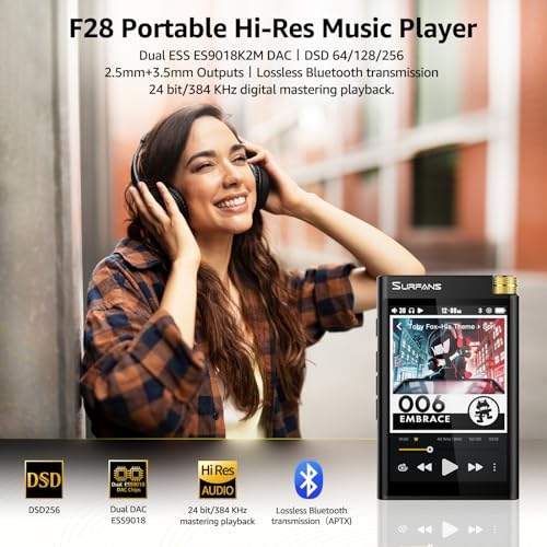 Surfans HiFi Bluetooth Mp3 Player: F28 High Res
