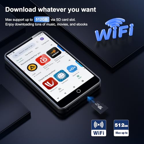 ZAQE 80GB MP3 Player: Bluetooth, WiFi, Touchscreen