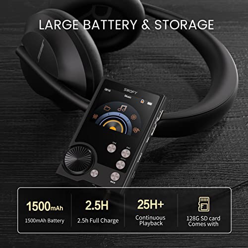 128GB HiFi Music Player, Lossless Audio, 3.5mm Dual Output