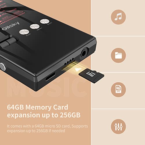 Oilsky HiFi Lossless Music Player, 64GB, Black