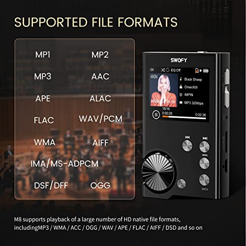 128GB HiFi Music Player, Lossless Audio, 3.5mm Dual Output