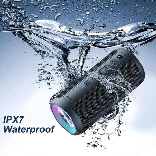 Portable Bluetooth Speaker with LED Light, Enhanced Bass