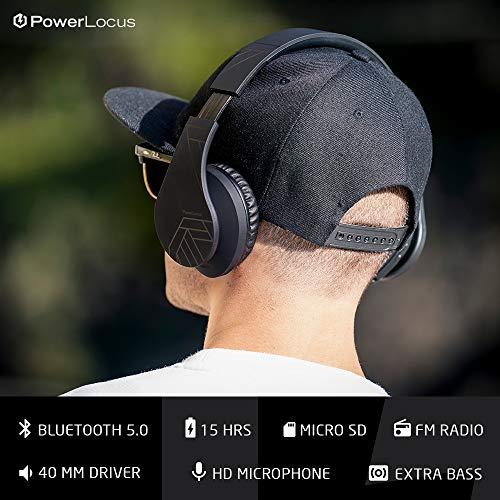 PowerLocus Bluetooth Over-Ear Headphones - Black