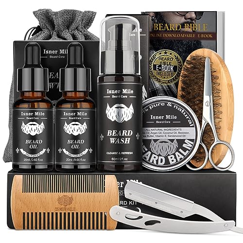 Men's Beard Grooming Kit: Shampoo, Oil, Balm, Trimming Set