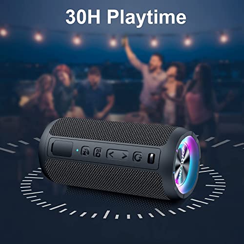 Portable Bluetooth Speaker with LED Light, Enhanced Bass