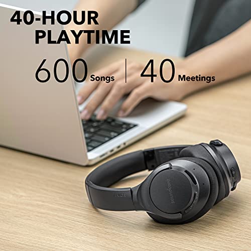 Wireless Hybrid ANC Headphones, 40H Playtime, Hi-Res Audio