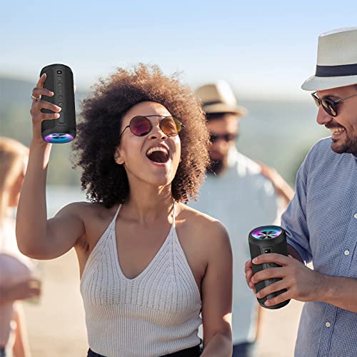 Portable Bluetooth Speaker with LED Light, Enhanced Bass