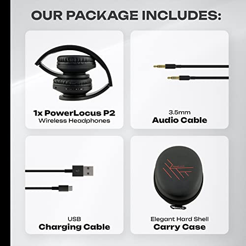 PowerLocus Bluetooth Over-Ear Headphones - Black