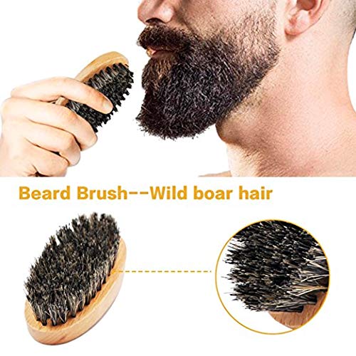 Men's Beard Grooming Kit: Wash, Oil, Shaper, Brush