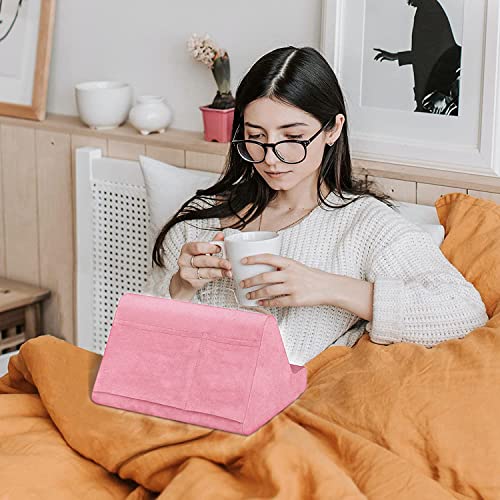 Adjustable Pink Tablet Stand Pillow for Bed Sofa