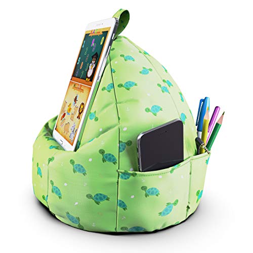 Green Turtle Tablet & iPad Stand with Storage