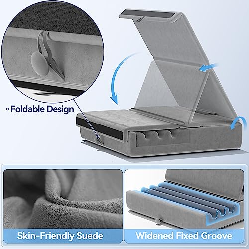 Foldable Tablet Pillow Holder Stand for iPad, Kindle - Gray