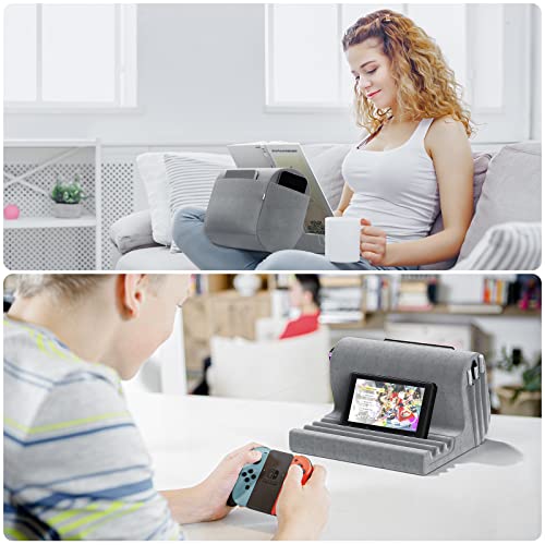 Tablet Pillow Holder with Pocket and Stylus Mount