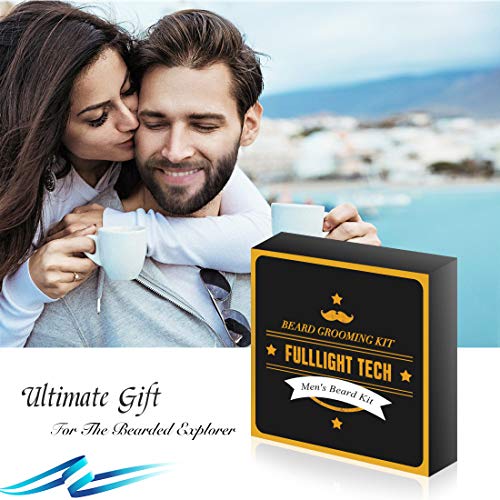 Men's Beard Grooming Kit: Wash, Oil, Shaper, Brush