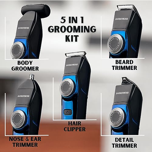 BarberBoss 5-in-1 Grooming Kit: Precision Trimming & Waterproof