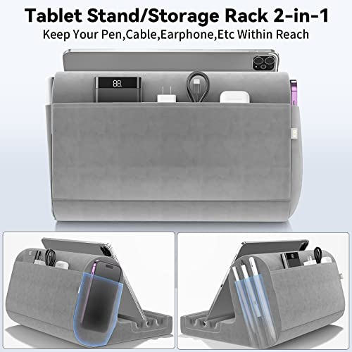 Tablet Pillow Holder with Pocket and Stylus Mount