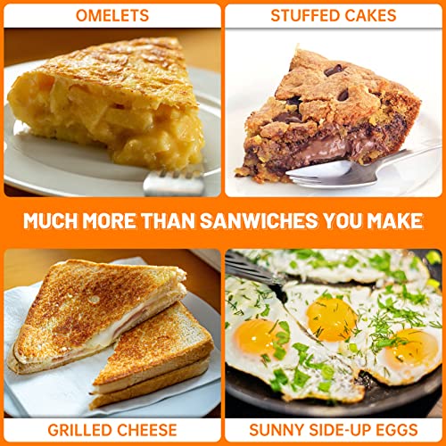 Breakfast Sandwich Maker Press Grill & Toast Cutter (4 Slices)