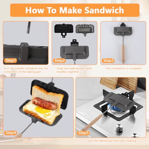 Double-Sided Gas Sandwich Maker - Breakfast Gadget (01)