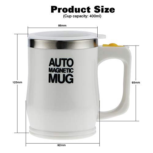 SHEENO Self-Stirring Magnetic Coffee Mug, 400ML (White)