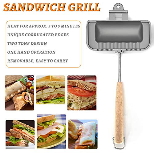 Double-Sided Sandwich Maker with Heat-Resistant Handles