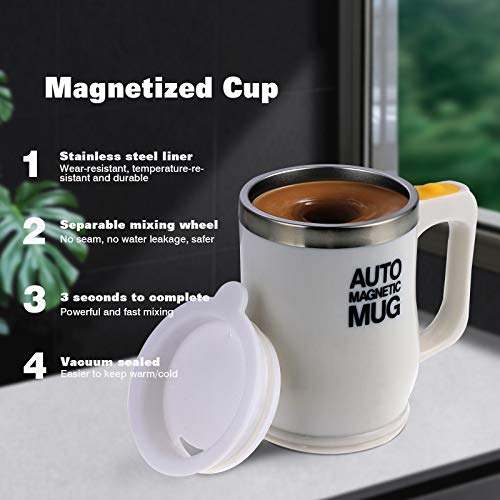 SHEENO Self-Stirring Magnetic Coffee Mug, 400ML (White)