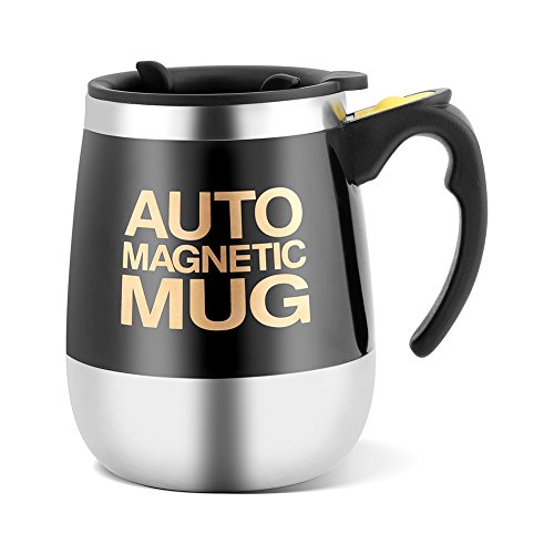 Self Stirring Stainless Steel Coffee Mug (Black)