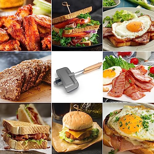Double-Sided Sandwich Maker with Heat-Resistant Handles