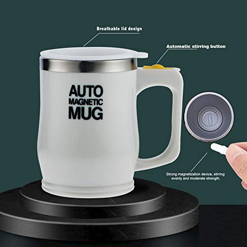 SHEENO Self-Stirring Magnetic Coffee Mug, 400ML (White)
