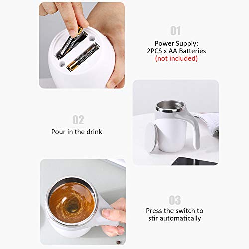 Self Stirring Coffee Mug - Hot Drink Mixer, 12.8oz