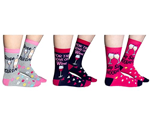 Cockney Spaniel Wine Socks - 3 Pairs, Ladies 4-8
