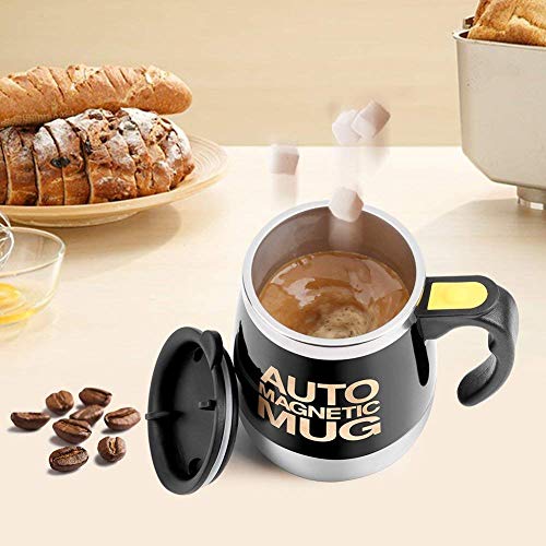 Self Stirring Stainless Steel Coffee Mug (Black)