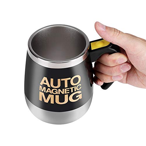Self Stirring Stainless Steel Coffee Mug (Black)
