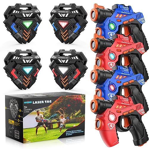 Kids' Laser Tag Gun Set: 4 Guns + 4 Vests