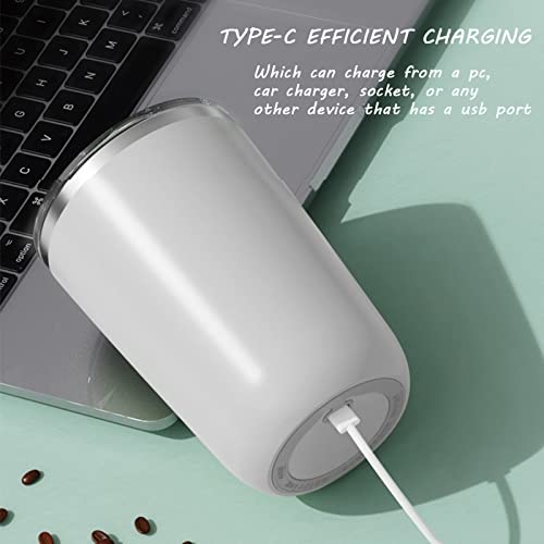 Self Stirring Mug: Electric Coffee Mixing Cup (D-White)