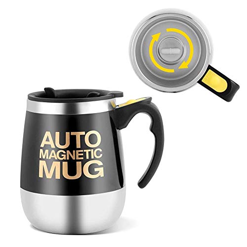 Self Stirring Stainless Steel Coffee Mug (Black)