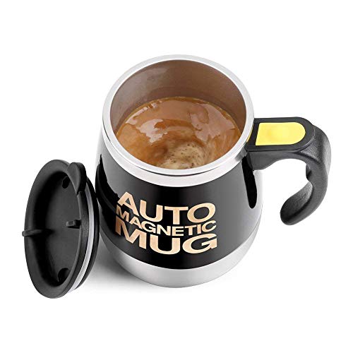Self Stirring Stainless Steel Coffee Mug (Black)