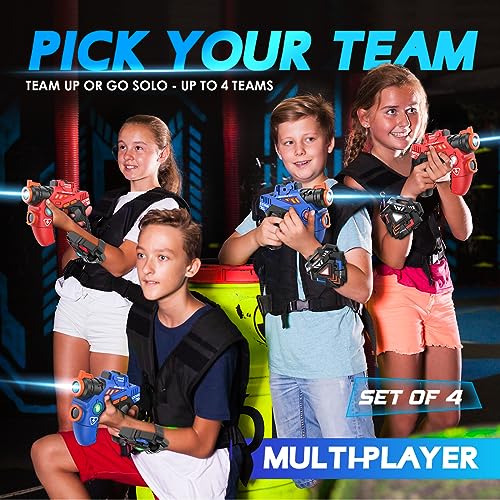 Kids' Laser Tag Gun Set: 4 Guns + 4 Vests