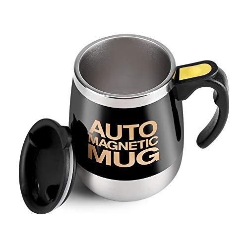 Self Stirring Stainless Steel Coffee Mug (Black)