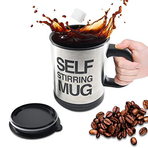 Electric Self-Stirring Coffee Mug with Lid - 450ml