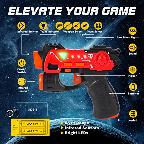 VATOS Laser Tag Guns Set, 4 Players Group Activity