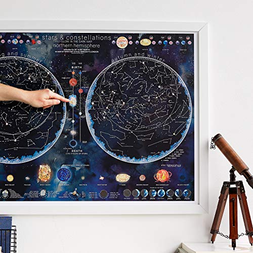 Glow in the Dark Map - Stargazers' Night Sky