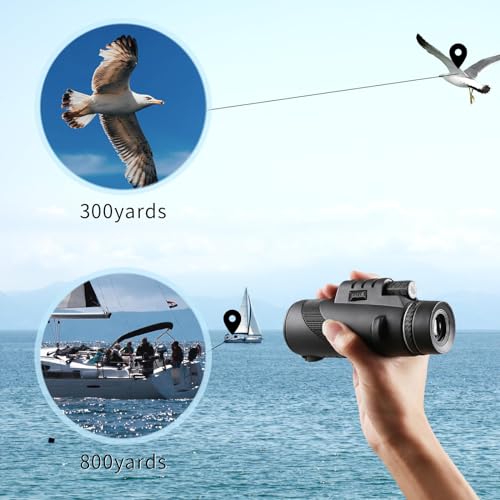 High Powered Monocular for Adults with Smartphone Adapter