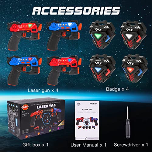 VATOS Laser Tag Guns Set, 4 Players Group Activity