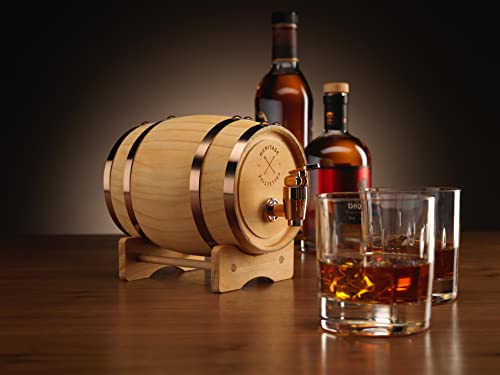 Wooden Whiskey Barrel: Stylish Mini Decanter for Spirits