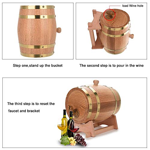 5L Vintage Oak Beer Barrel: Beer, Wine, Whiskey