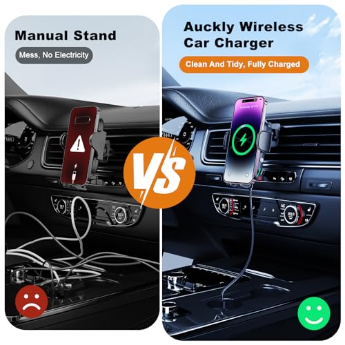 15W Car Phone Holder Wireless Charger: Qi, Automatic Clamping, Air Vent Mount