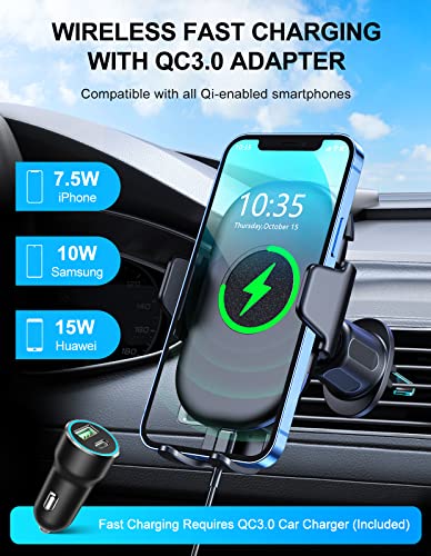15W Qi Fast Charging Car Mount for iPhone and Galaxy